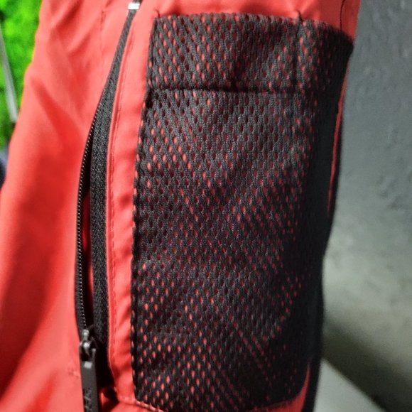 CSG  Quarter Zip Pullover hooded Windbreaker Red Black Men's Size L - Picture 4 of 6